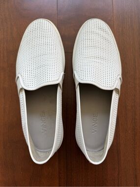 Vince Blair White Slip-On Sneakers